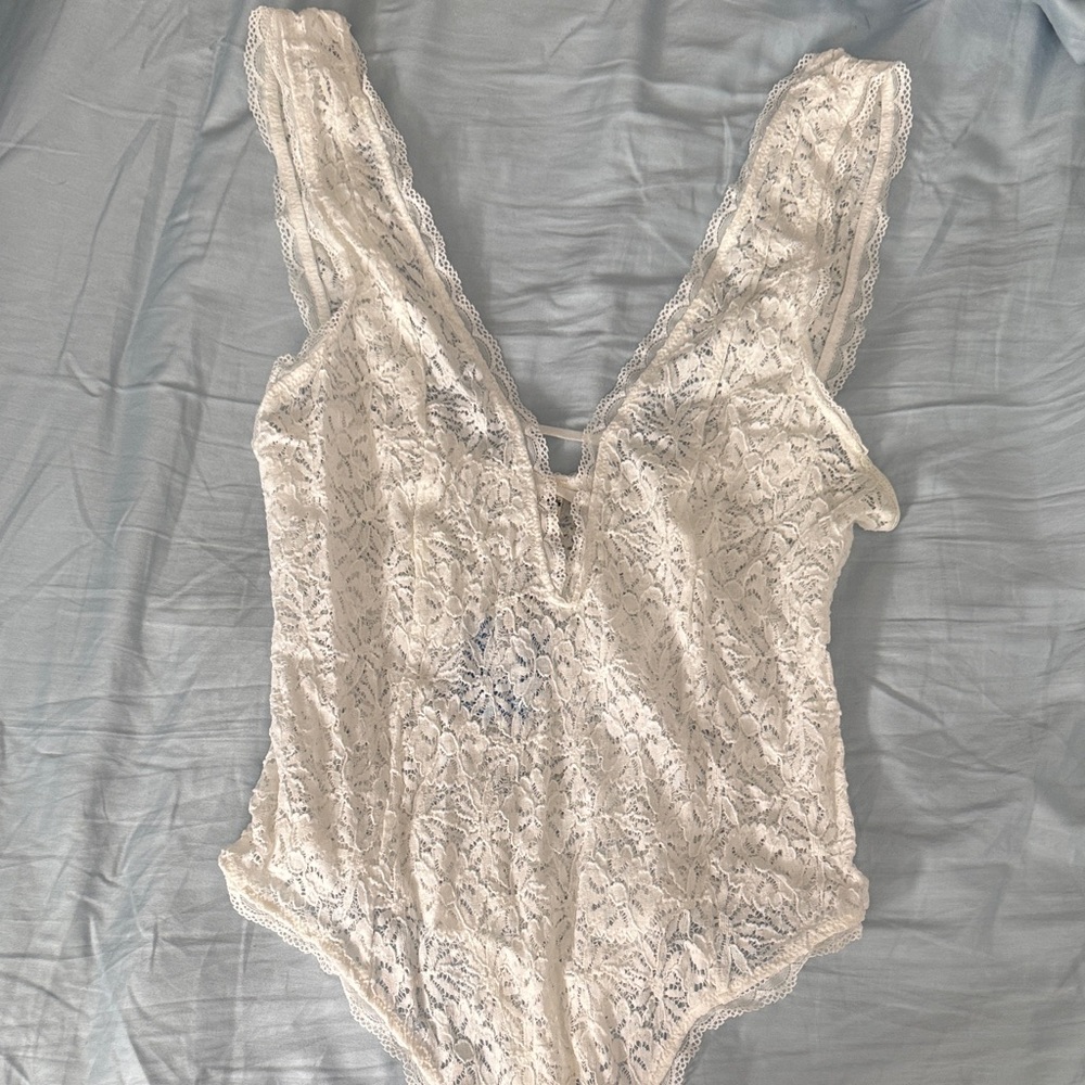 Free People Ivory Lace bodysuit